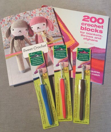 Crochet hooks and crochet books