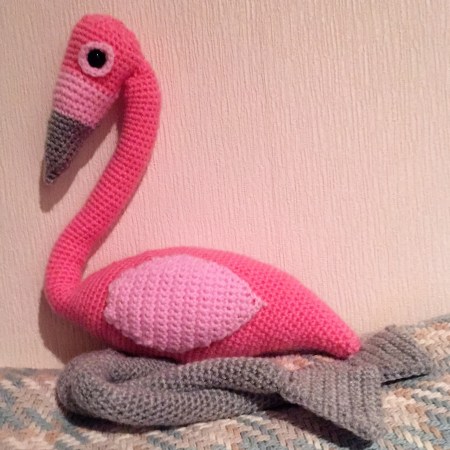 Crochet flamingo