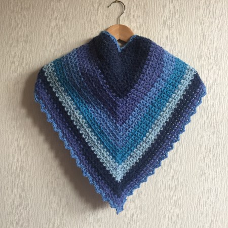 Crochet scarf made using v stich and Caron Cake
