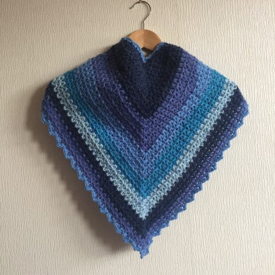 Crochet scarf made using v stich and Caron Cake