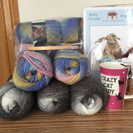 Yarn bough at the Knitting and Stitching Show