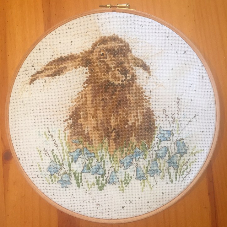 Bright eyes hare cross stitch