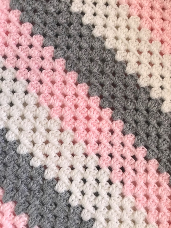 Crochet granny corner to corner close up