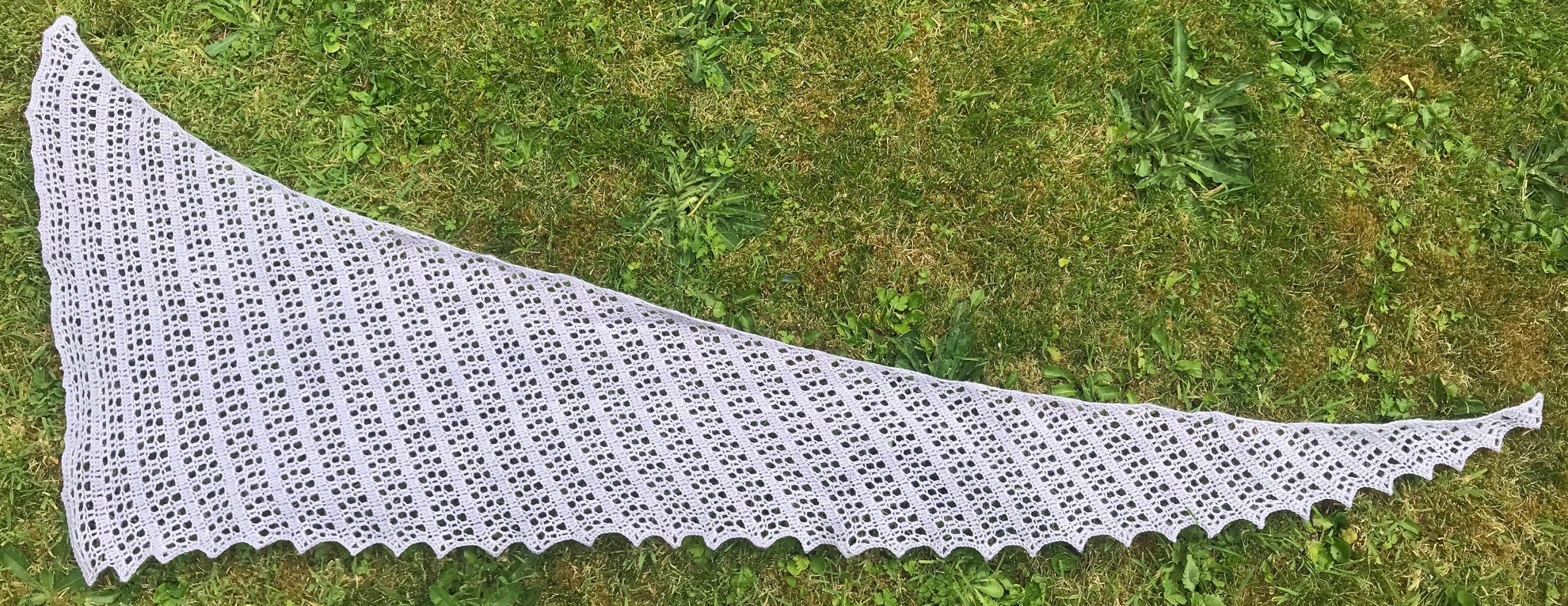 Crochet shawl after blocking