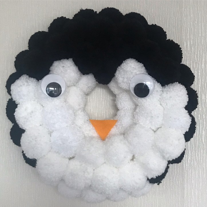 Penguin pompom wreath