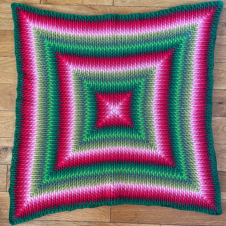 Completed granny mosaic square blanket 